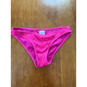 Xhilaration womens Bikini Bottoms hot Pink ribbed XS